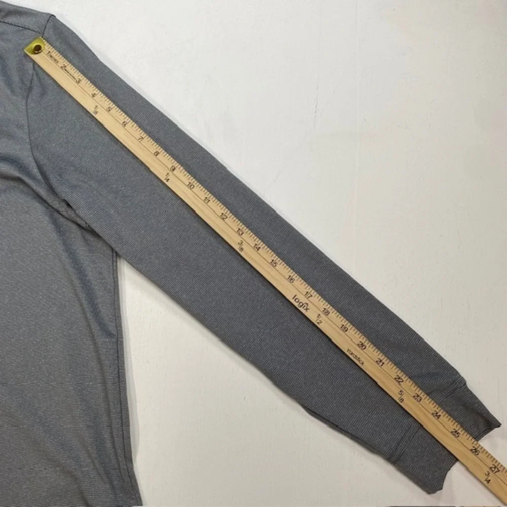 Tourney Brand Mens Quarter Zip Pullover Steel Gray Micro Stripe Golf Long Sleeve